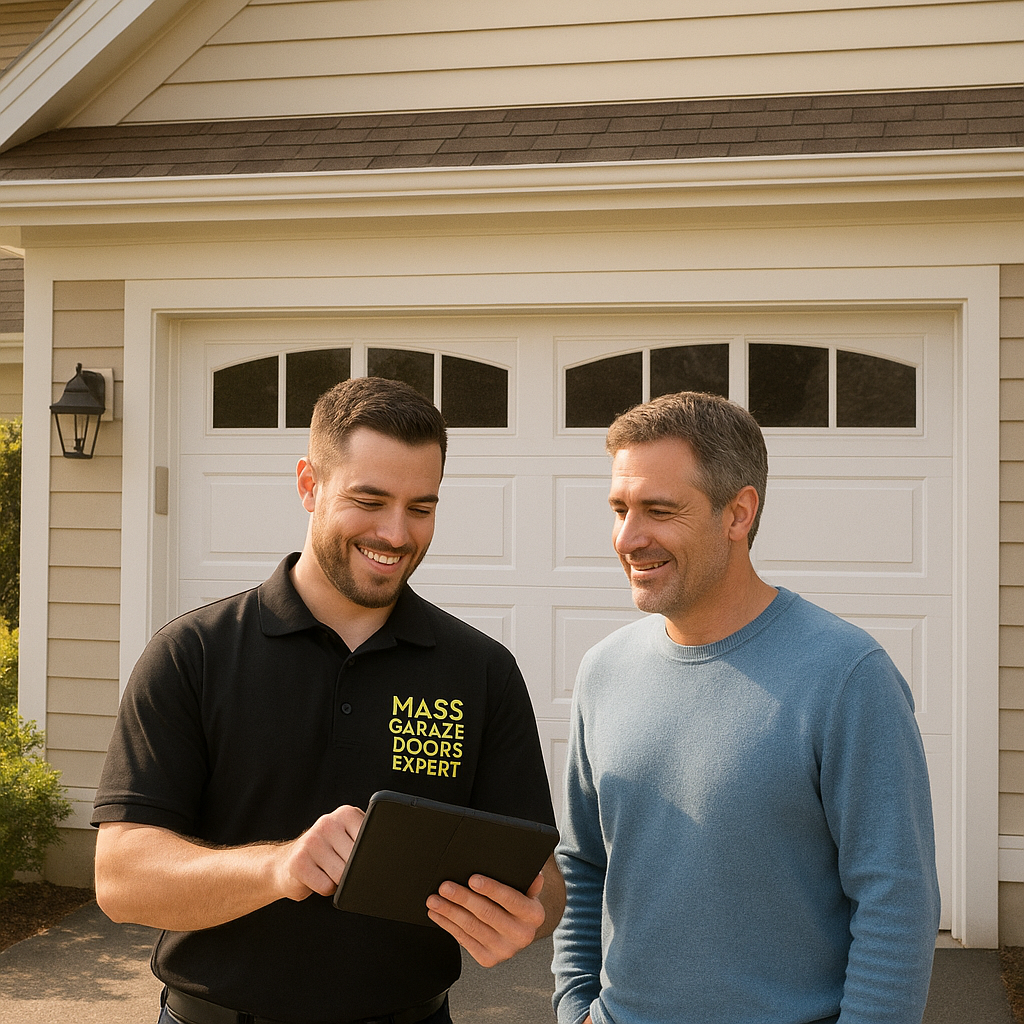 Garage door panel replacement service in Reading MA by Mass Garage Doors Expert