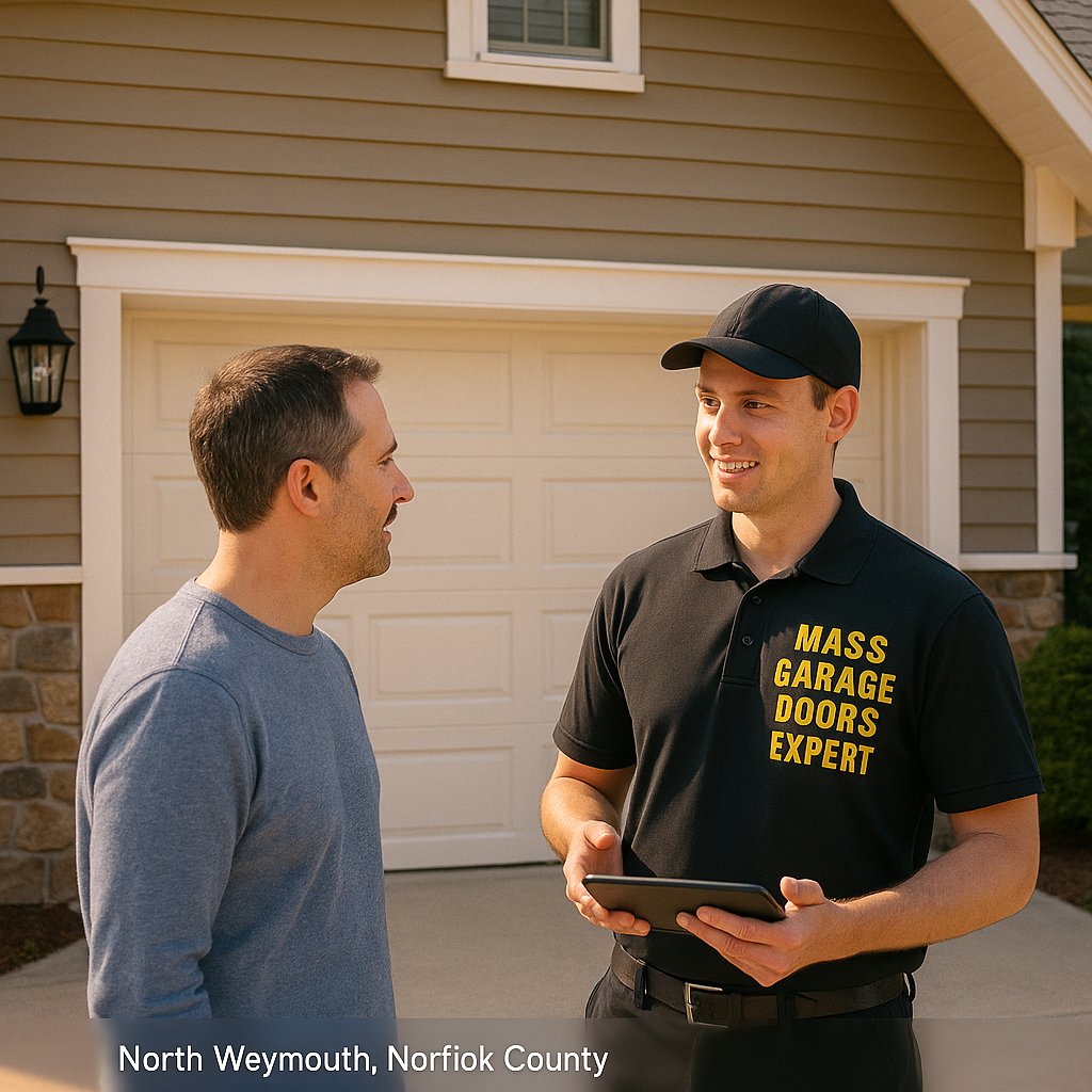 Garage door opener repair service in North Weymouth MA by Mass Garage Doors Expert