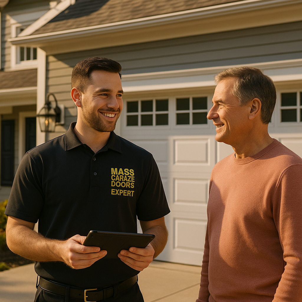 Garage door panel replacement service in Weymouth MA by Mass Garage Doors Expert