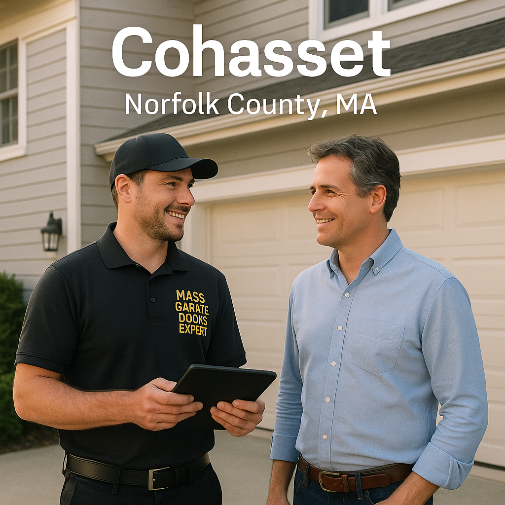 Garage door repair service in Cohasset MA by Mass Garage Doors Expert