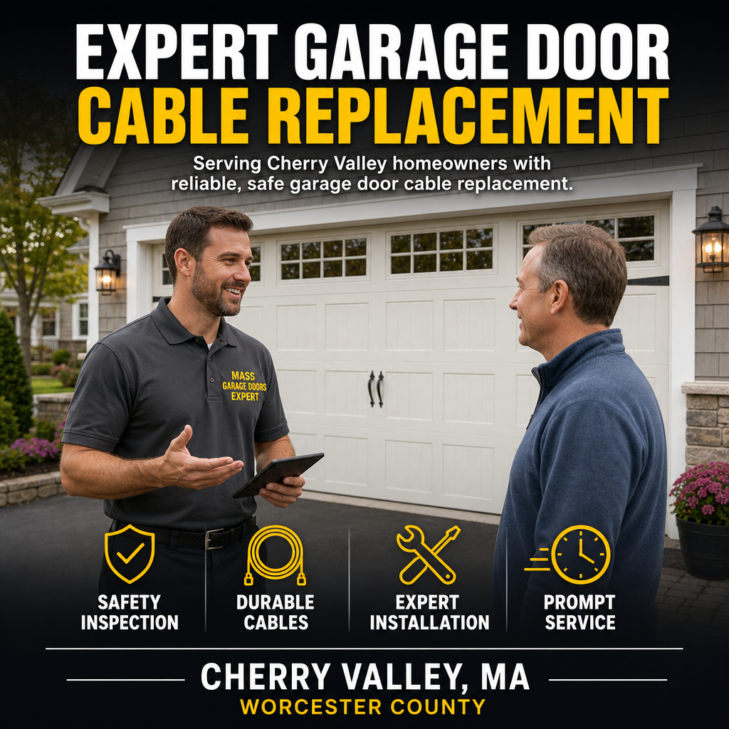 Garage door cable replacement service in Cherry Valley MA by Mass Garage Doors Expert