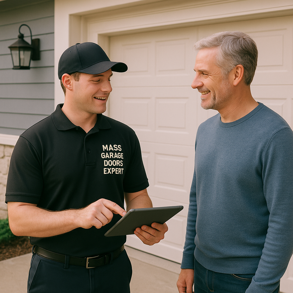 Garage door installation service by Mass Garage Doors Expert in South Hamilton, MA