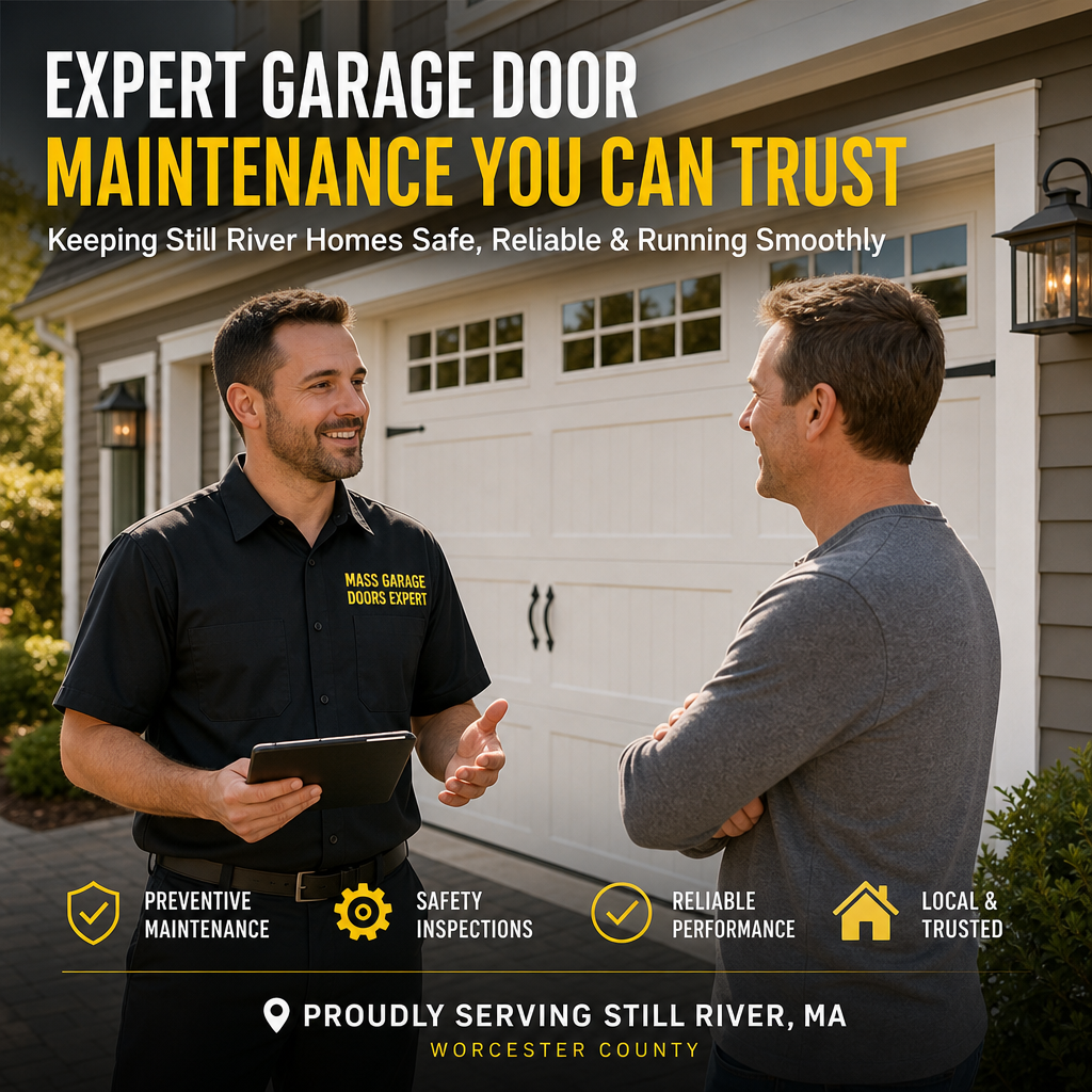 Garage door maintenance service in Still River Massachusetts by Mass Garage Doors Expert