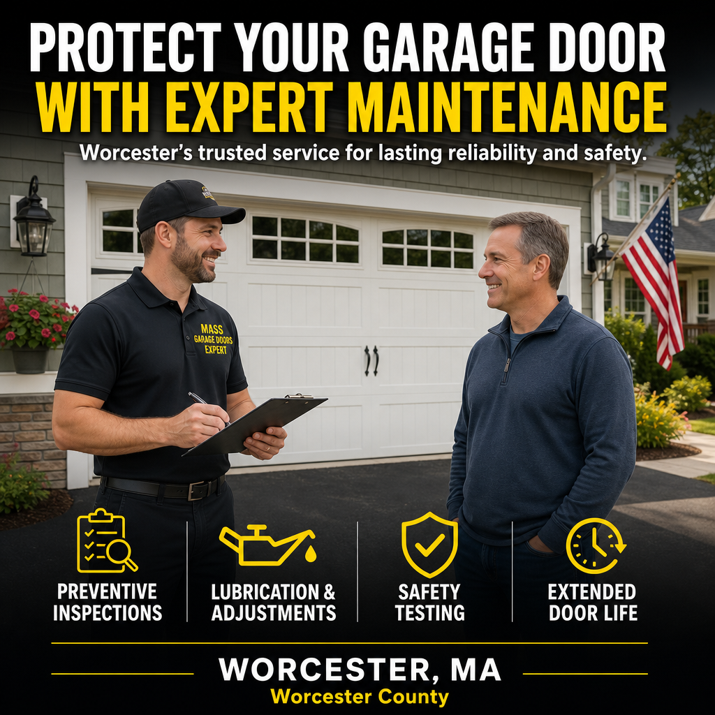 Garage door maintenance service in Worcester, MA by Mass Garage Doors Expert