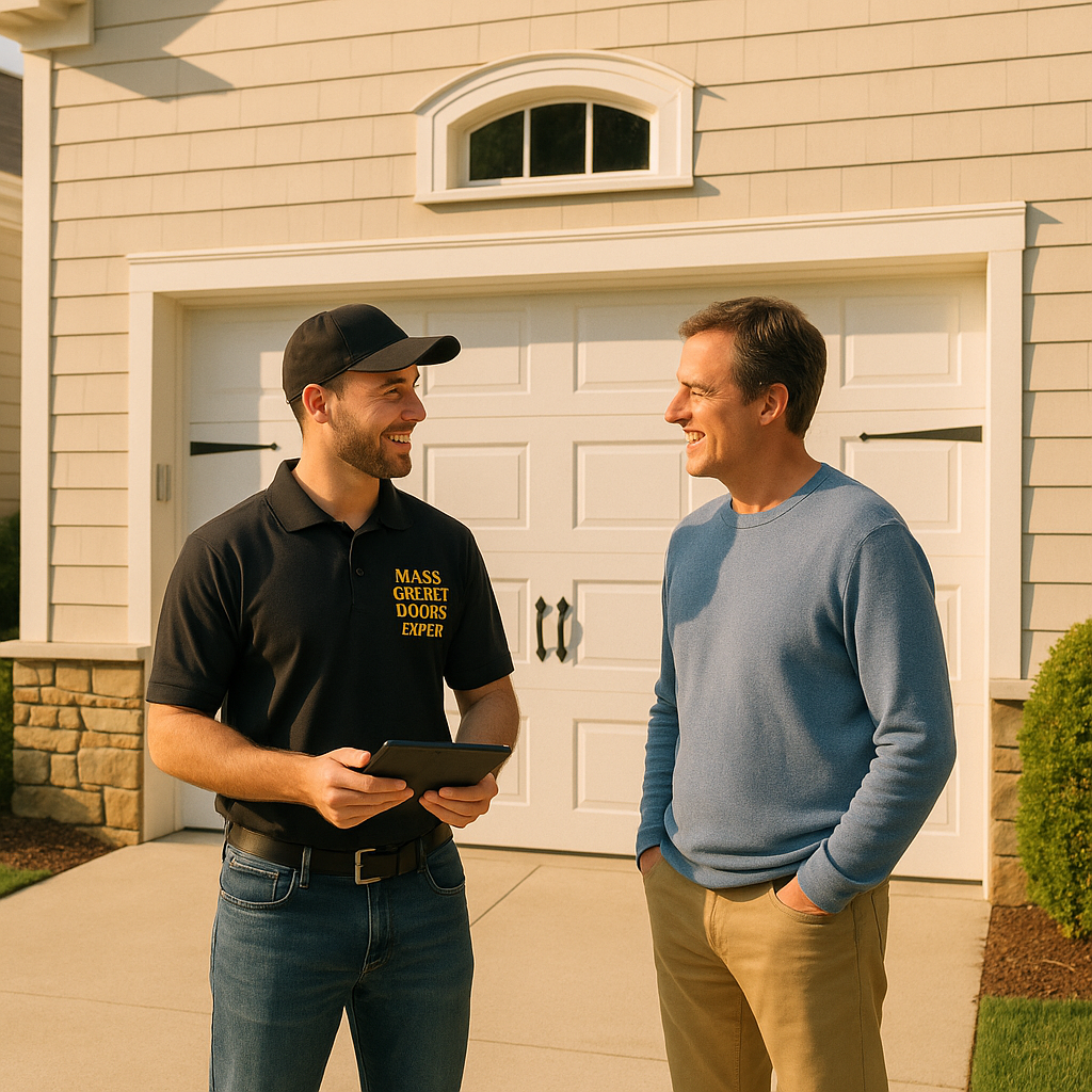 Garage door panel replacement service in Manchester, MA by Mass Garage Doors Expert